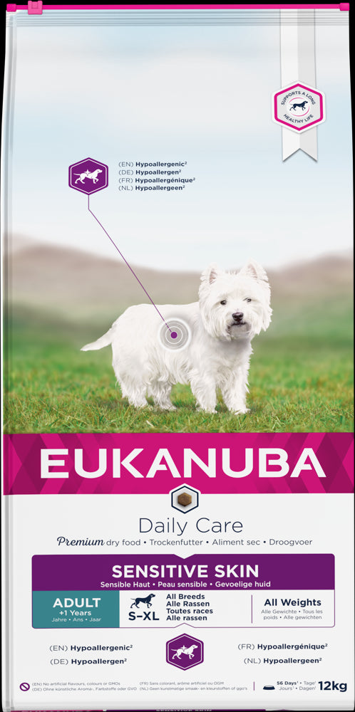 Eukanuba Daily Care Sensitive Skin Adult (žuvis) 12kg