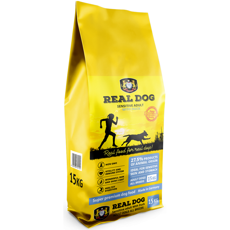 Real Dog Adult Sensitive with Duck & Vegetables 15 kg