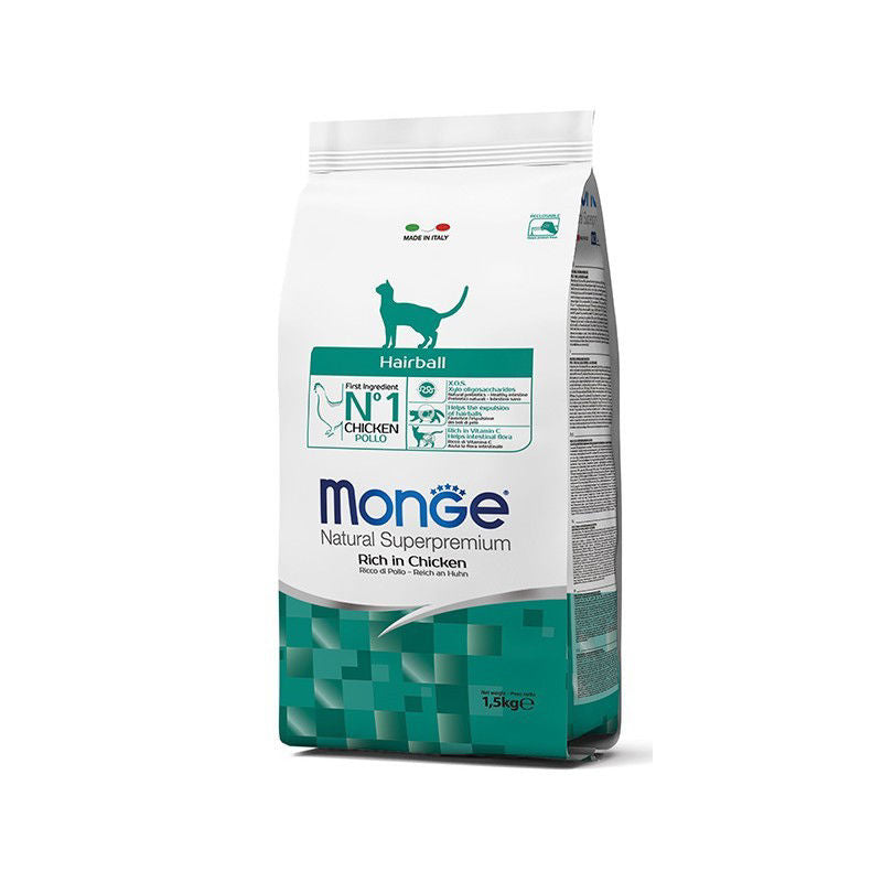 Monge Daily Line Hairball super premium pašaras suaugusioms katėms su vištiena 1,5kg