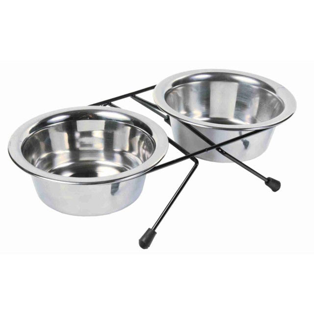 TRIXIE Dubenėlių kompl., nerūd. plienas-metalas, 2x0.45 l, ø 13 cm-28x6x15 cm