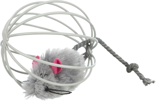TRIXIE žaislas katei Pelė vieliniame kamuolyje, pliušas, 6 cm