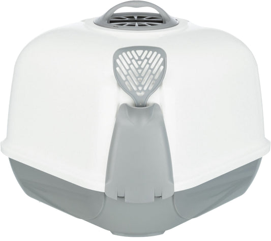 TRIXIE Maro kampinis Tualetas namelis katei, su lopetėle 60x43x52 cm, šv. pilkas/baltas