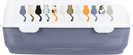 TRIXIE Delio kačių tualetas su kraštais, 38x20x50 cm, pilka/balta