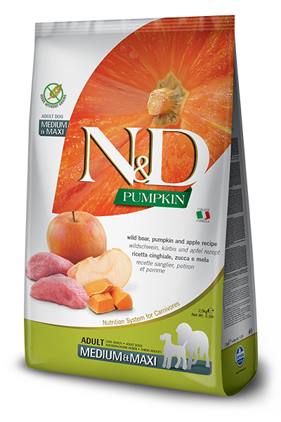 FARMINA N&D PUMPKIN - DOG Dry Wild Boar&Apple ADULT MED&MAX 2,5 kg