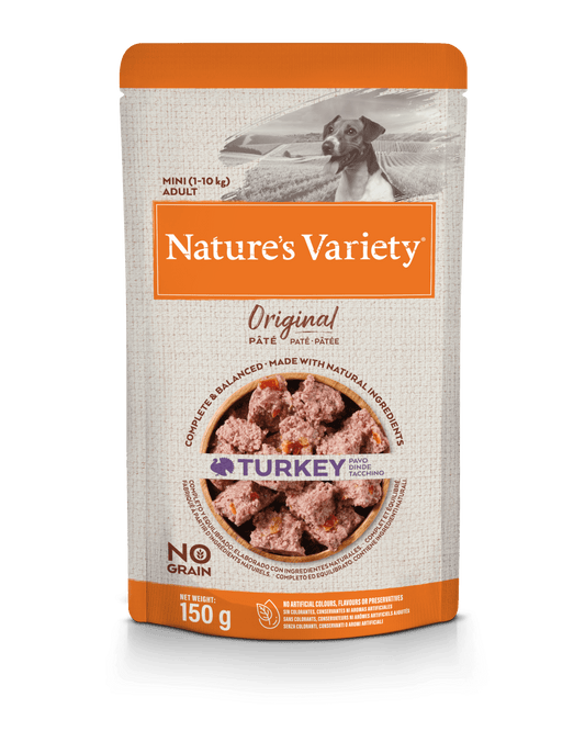 Nature's Variety Wet Original Mini Dog konservētā barība mazo šķirņu suņiem ar tītaru 150 g