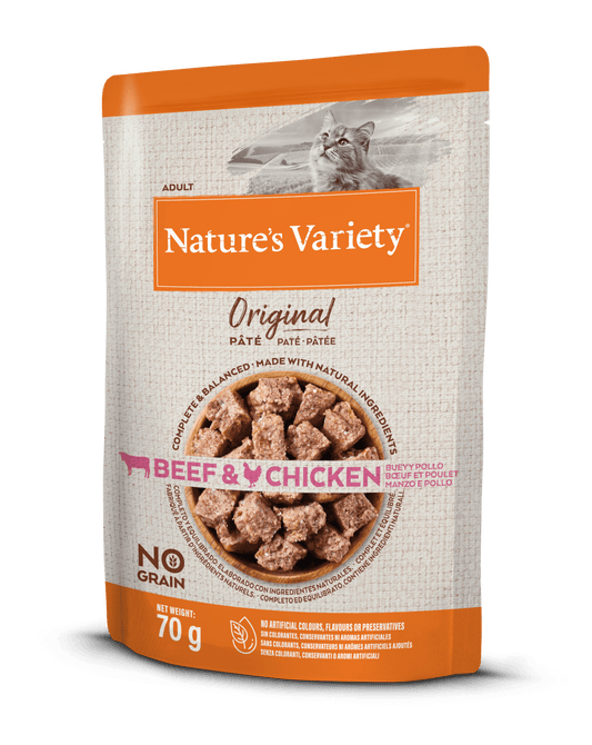 Nature's Variety Wet Original Cat Konservai katėms su jautiena ir vištiena 70 g