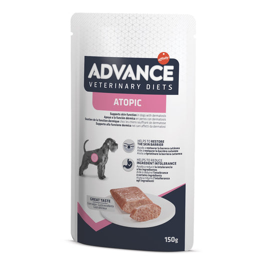Advance Veterinary Diets Wet Atopic Dog Šlapias maistas šuns odai ir kailiui šėrimosi metu 150 g x 8 vnt.