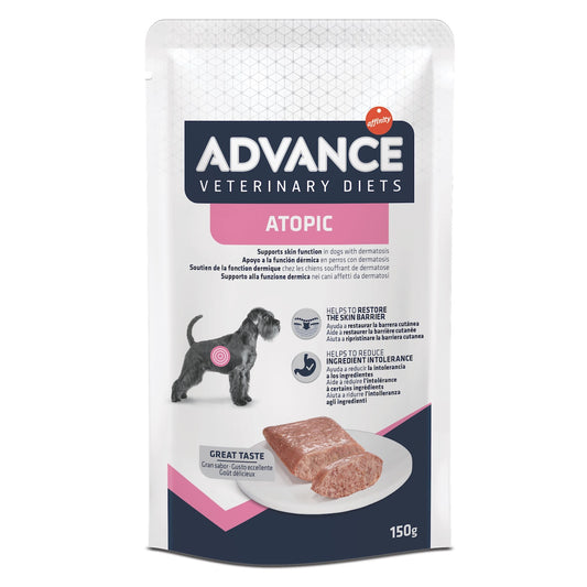 Advance Veterinary Diets Wet Atopic Dog Mitrā barība suņa ādai un apmatojumam barošanas laikā 150 g x 8 gab.