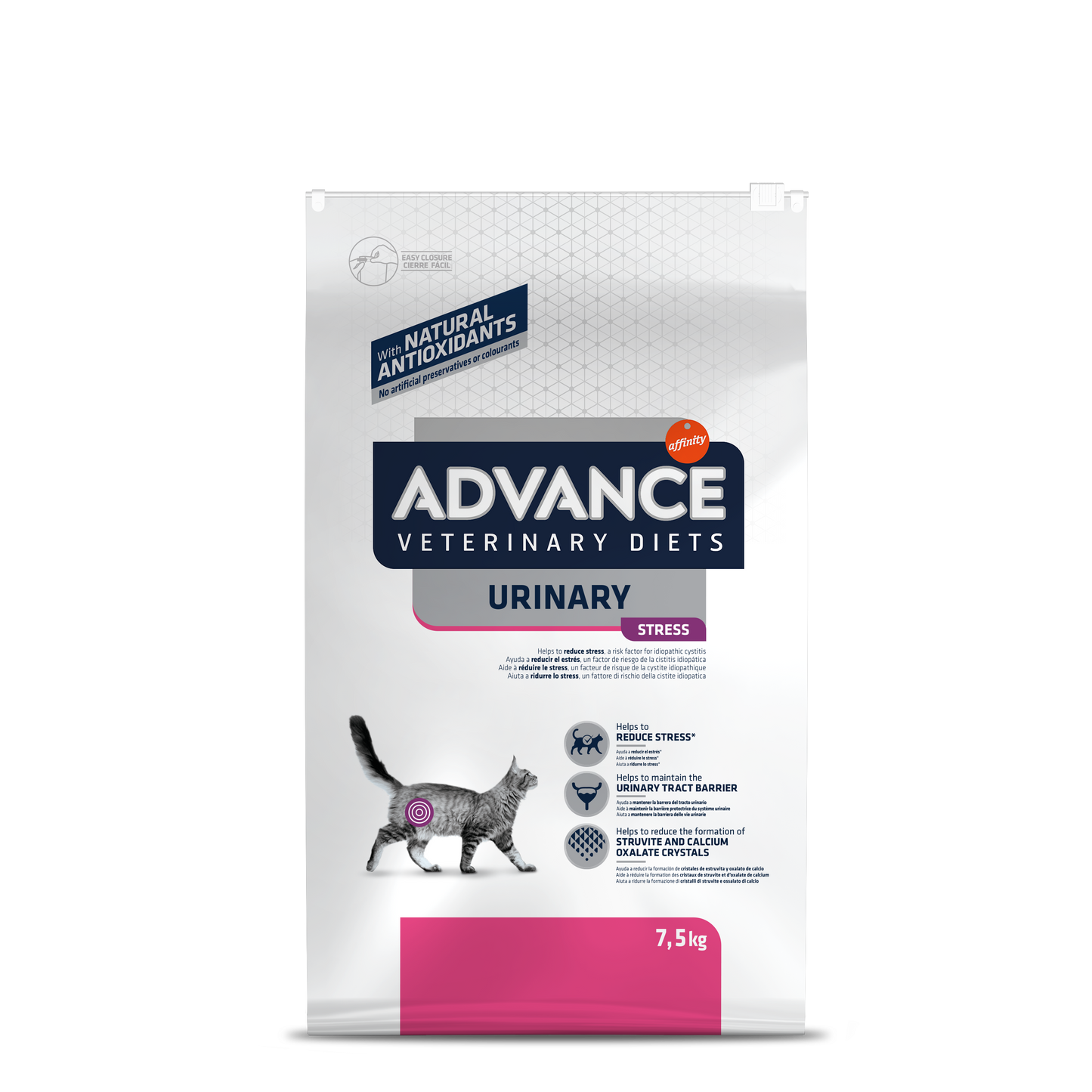 Advance Veterinary Diets Urinary Stress Cat Sausas maistas katėms sergančioms šlapimo takų ligomis 7.5 kg