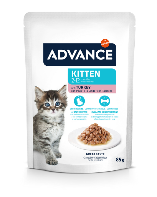 Advance Wet Kitten Turkey mitrā barība jauniem kaķiem ar tītaru 85G*12gab.