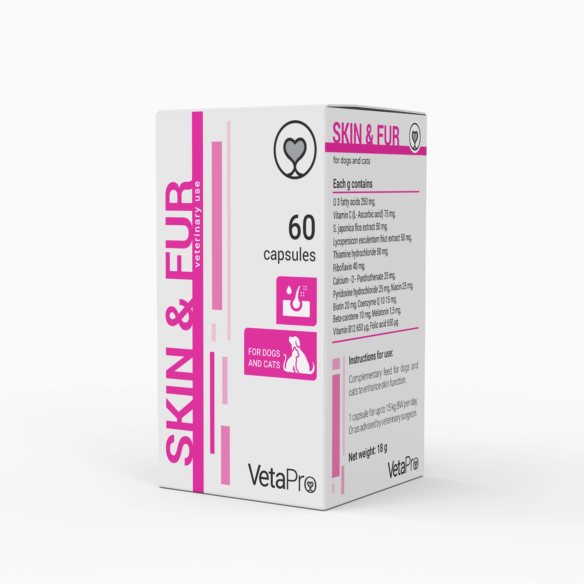 Skin&Fur Papildai katėms ir šunims kenčiantiems nuo odos ligų N60