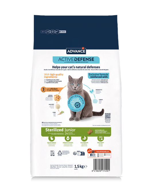 Advance Junior Sterilized Sausas maistas sterilizuotoms jaunoms katėms 1,5 kg