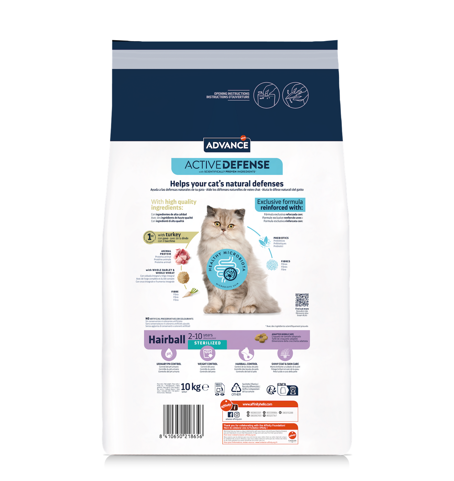 Advance Sterilized Hairball Sausas maistas sterilizuotoms katėms nuo plaukų gumuliukų 10 kg