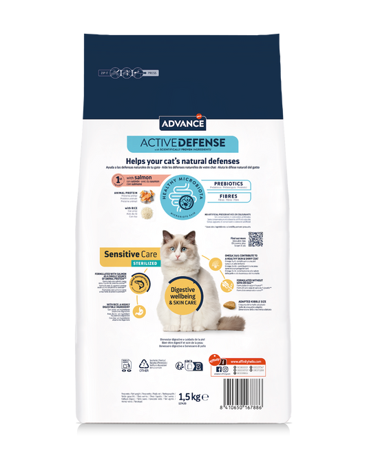 Advance Sterilized Sensitive Sausas maistas sterilizuotoms katėms turinčioms jautrią virškinimo sistemą 1,5 kg