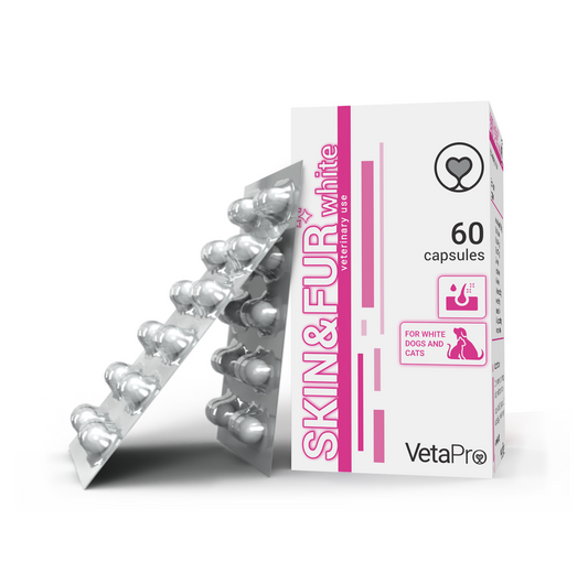 Skin&Fur White Papildai katėms ir šunims normalios odos ir kailio būklės palaikymuiN60