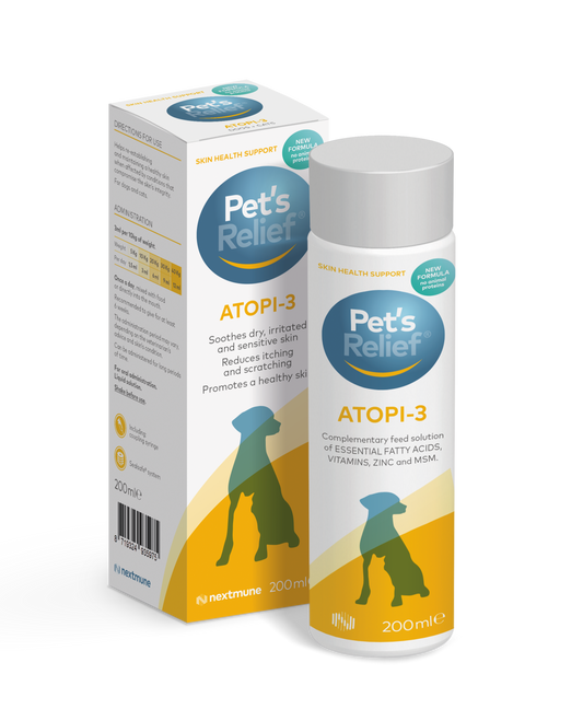 Pet’s Relief® Atopi-3 Papildai šunims ir katėms raminantys sudirgusią odą 200 ml