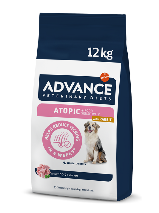 Advance Veterinary Diets Atopic Dog Med/Max Sausas maistas vidutinių ir didžiųjų veislių šunims sergantiems dermatoze su triušiena 12 kg