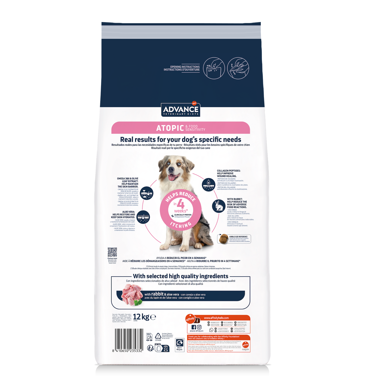 Advance Veterinary Diets Atopic Dog Med/Max (triušiena) 12 kg