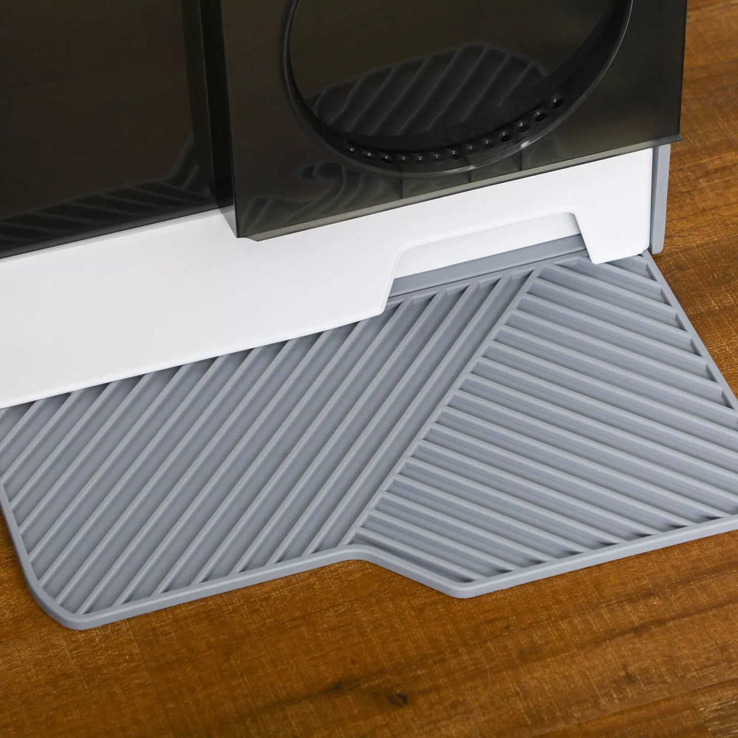 Katės tualetas su mielu dizainu, 1 sietelis, 1 kraiko samtelis, išimama apatinė dalis, pilka