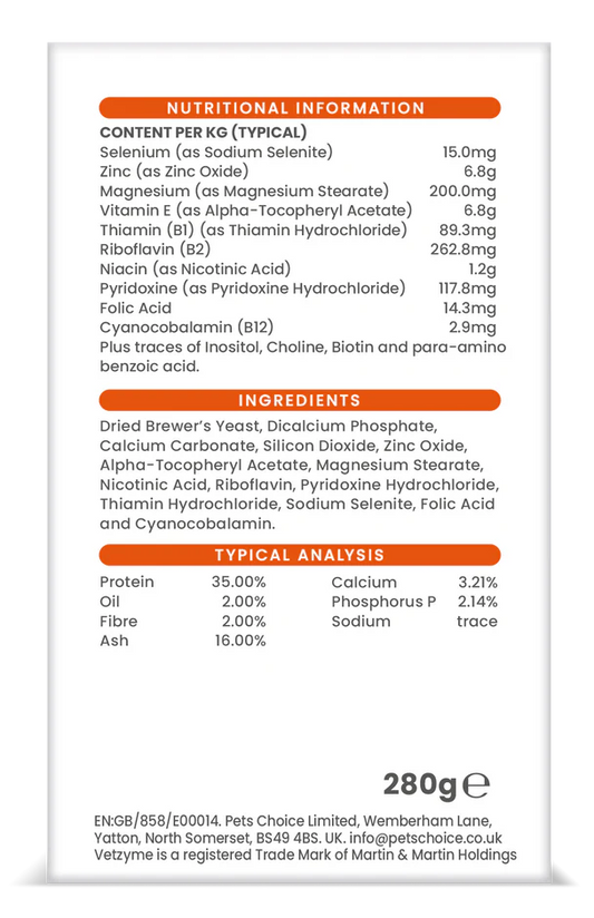 Vetzyme uztura bagātinātājs suņiem B+E