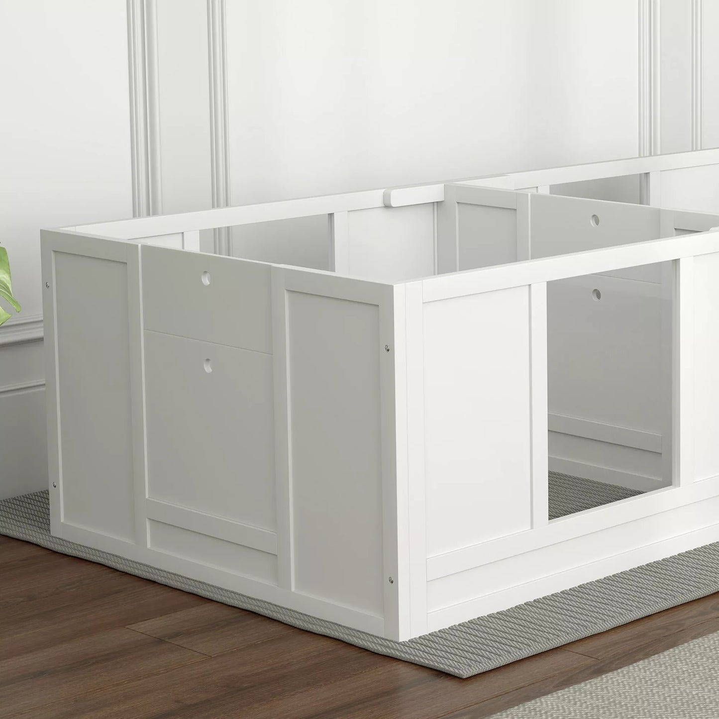 Šuniukų aptvaras šunims, su permatomomis panelėmis, 2 skyrių dizainas, mažiesiems šunims