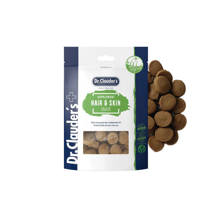 Dr.Clauder's Supplement Snack Hair & Skin uztura bagātinātājs suņiem un kaķiem kažokam un ādai 150g