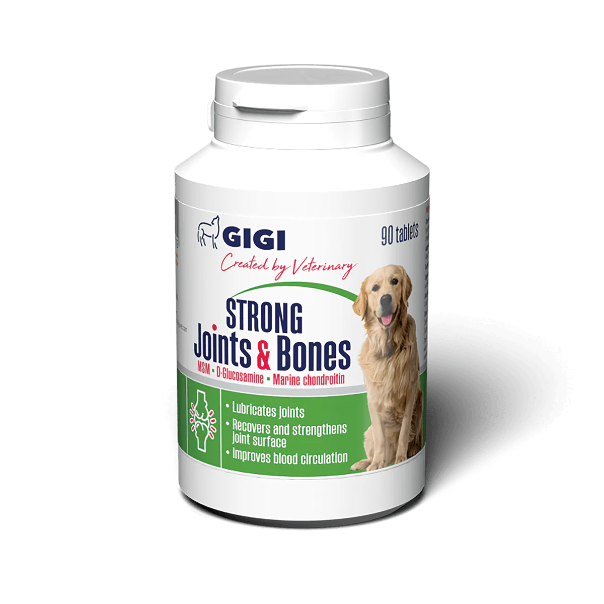 GIGI STRONG Joints & Bones papildas mažų ir vidutinių veislių šunų sąnariams ir kaulams - 90 tab.