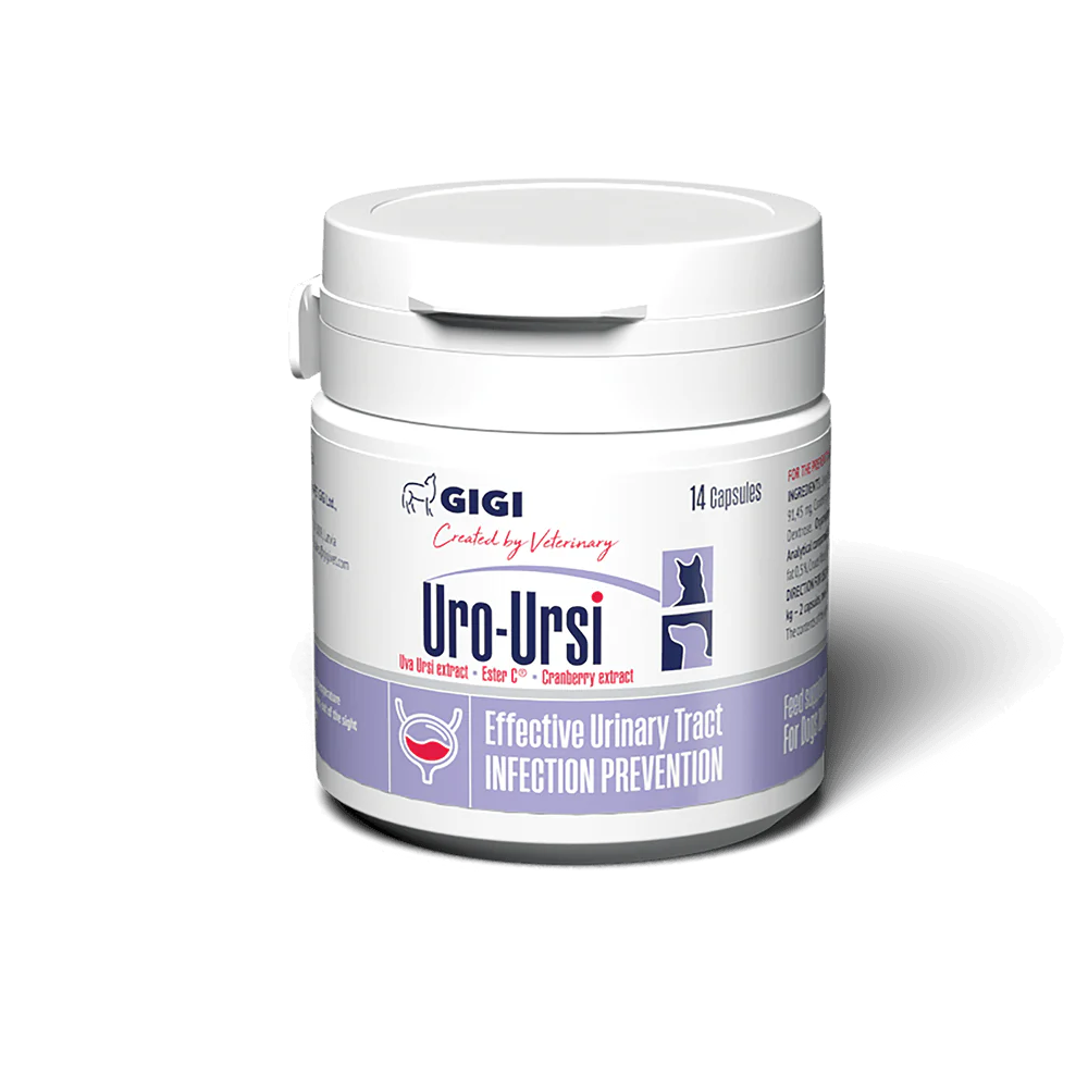 GIGI URO-URSI Papildas kapsulėmis šunims ir katėms akmenų pasišalinimui iš šlapimo takų