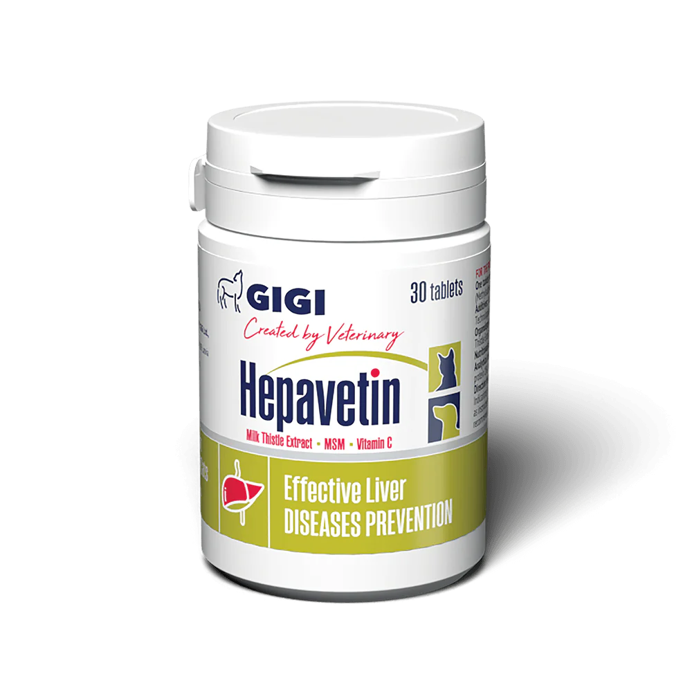 GIGI Hepavetin papildas šunims ir katėms kepenų funkcijai palaikyti 30 tab.