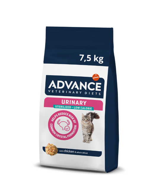 Advance Sterilized Urinary Low Cal Sausas maistas mažo kaloringumo sterilizuotoms katėms 7.5 kg