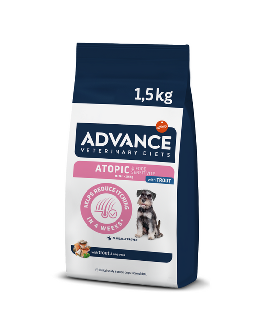 Advance Atopic Mini Sausas maistas mažųjų veislių šunims sergantiems dermatoze su upėtakiu 1.5 kg