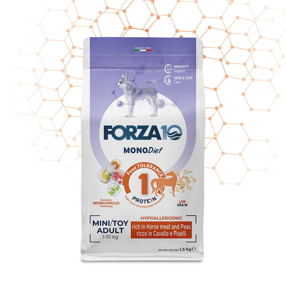 FORZA10 Mini/Toy Diet su arkliena ir žirneliais 1.5 kg