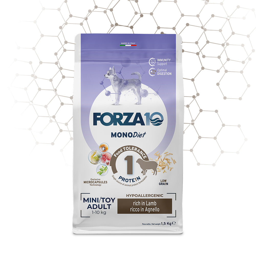 FORZA10 Mini/Toy Diet su ėriena ir ryžiais 1.5 kg
