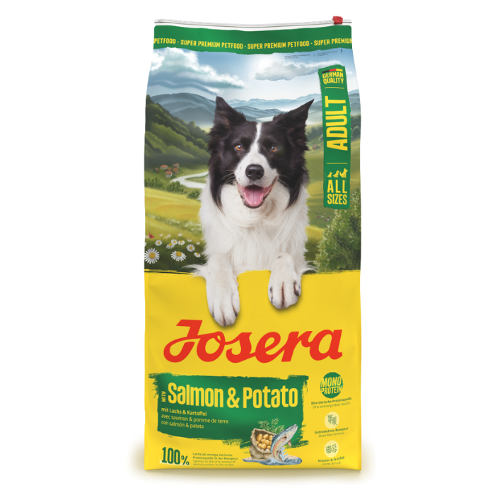 Josera A/S Salmon & Potato begrūdis sausas pašaras šunims su lašiša ir bulvėmis, 12,5 kg