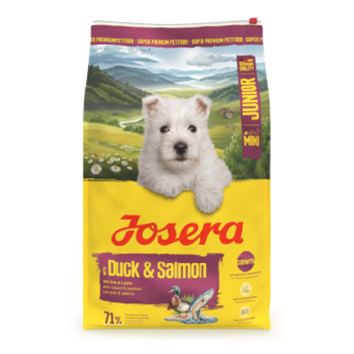 Josera Mini Junior Duck and Salmon sausas pašaras mažų veislių jauniems šunims su antiena ir lašiša, 10 kg