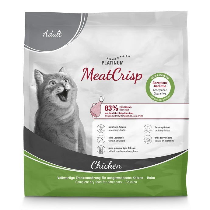 Platinum MeatCrisp visavertis sausas pašaras suaugusioms katėms su vištiena