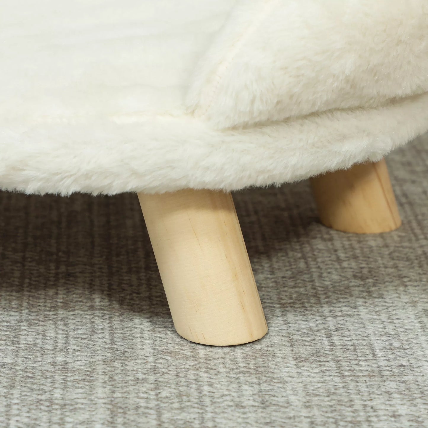 Pet bed for cats and dogs up to 5kg/30cm, with washable plush cover, cream white, 47 x 40 x 20 cm