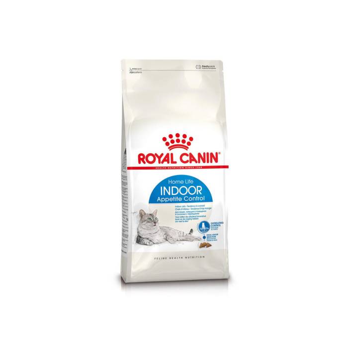 Royal Canin Veterinary Cat Indoor Appetite Control pašaras katėms linkusioms persivalgyti ir gyvenančioms namuose 2 kg