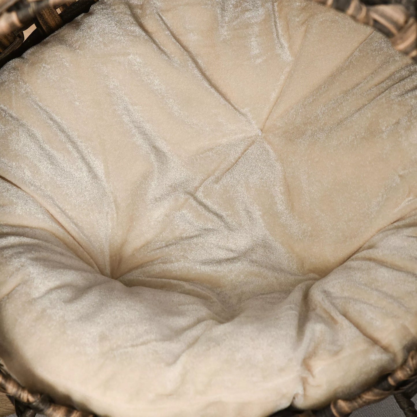 Rotango Kačių Namelis su Pagalvėle, Katės Guolis su Paaukštintomis Kojelėmis, Ruda, Ø52 x 58 cm