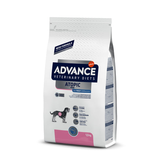 Advance Atopic Mini Sausas maistas mažųjų veislių šunims sergantiems dermatoze su upėtakiu 1.5 kg