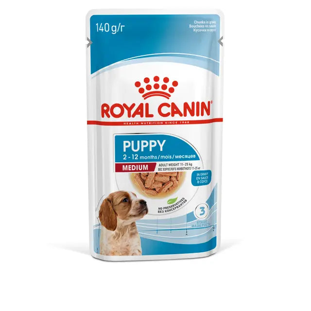 Konservai PUPPY - MEDIUM vidutinių veislių šuniukams Royal Canin