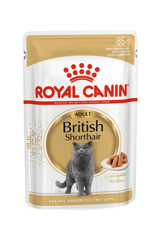 Drėgnas pašaras Britų trumpaplaukėms katėms virš 12 mėnesių amžiaus. (gabalėliai padaže) Royal Canin