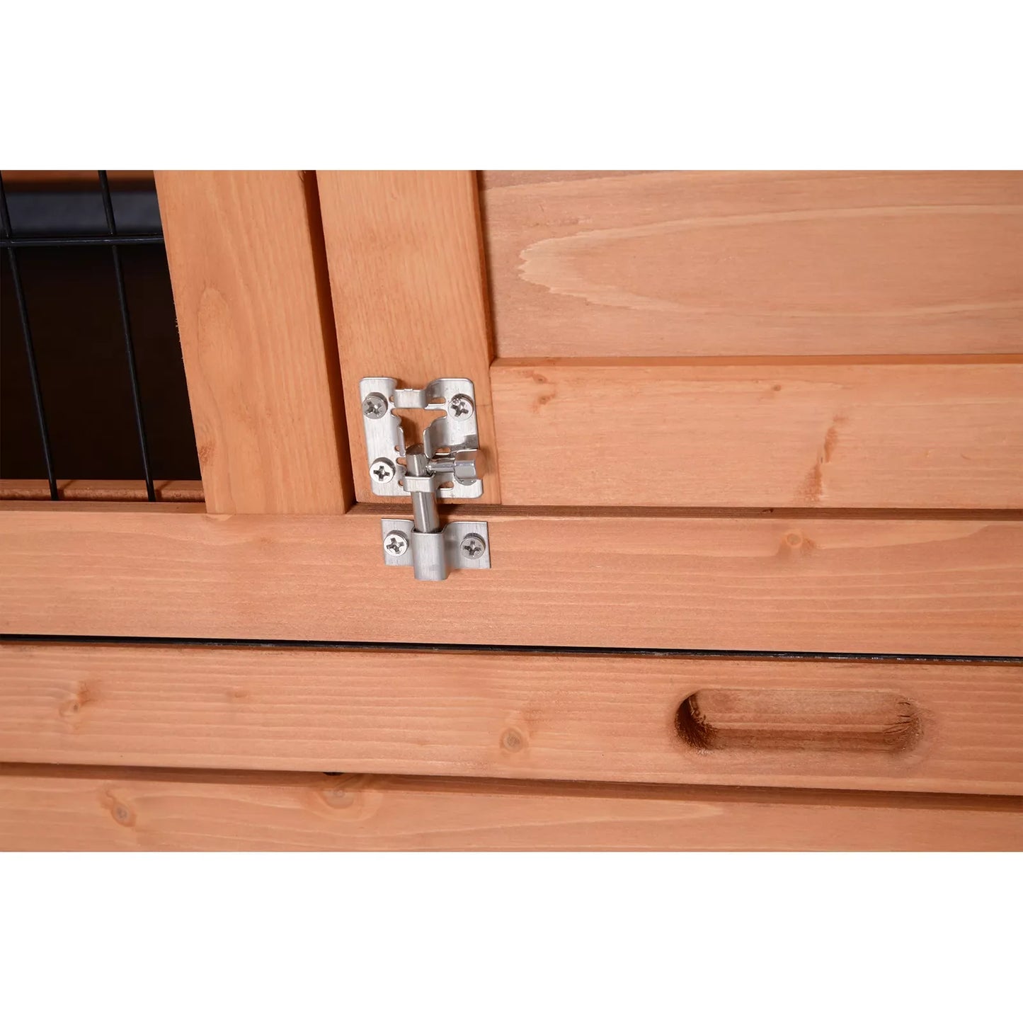 Triušių narvas 2 aukštų triušių narvas iš masyvios medienos Žiemai pritaikytas dviejų aukštų namelis su grindų dėžėmis 136,4 x 50 x 93 cm Triušių narvas Mažų gyvūnų narvas mažiesiems gyvūnams Triušių narvas Vidaus ir lauko naudojimui Oranžinis