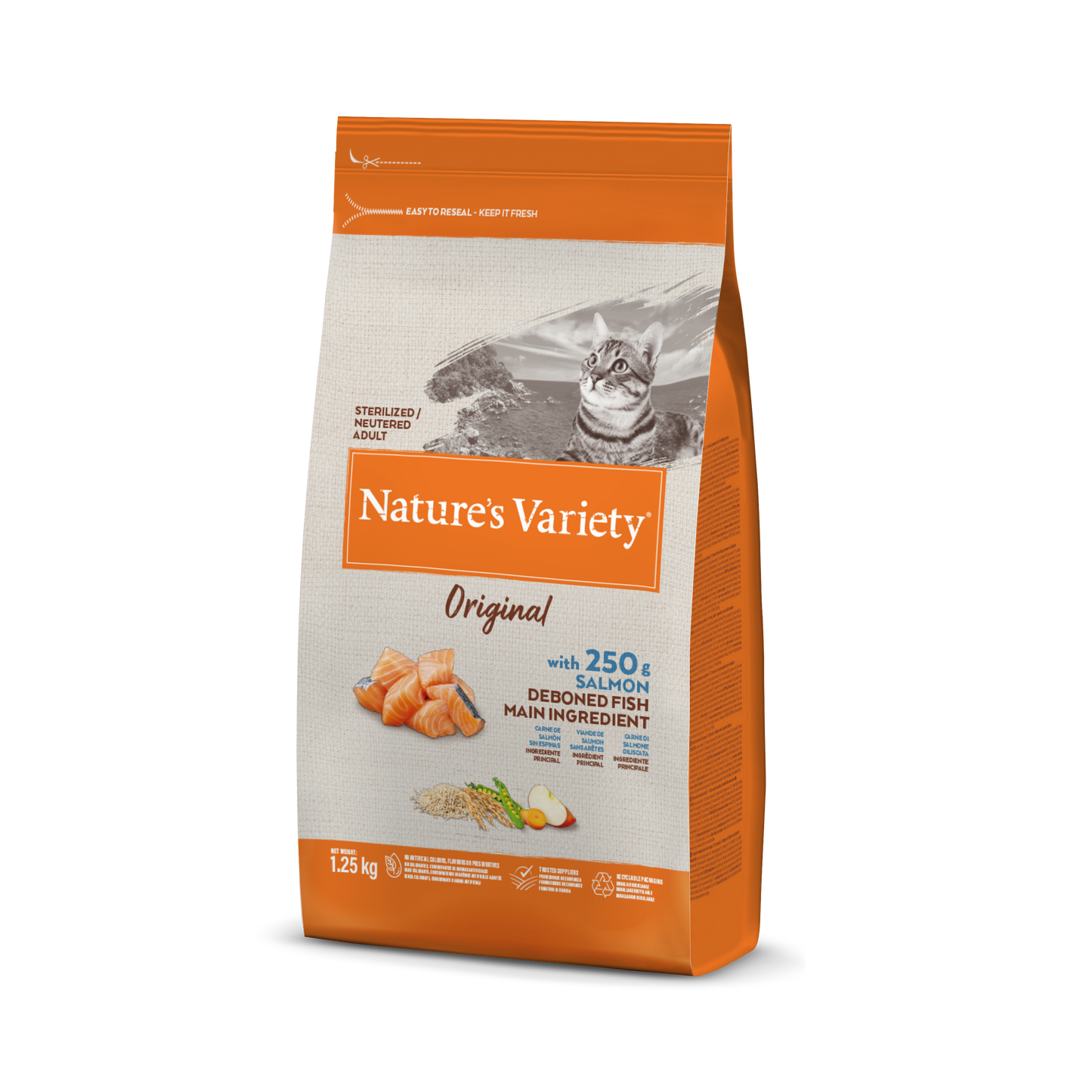 Nature's variety Original Sterilized Cat (lašiša) 1,25 kg