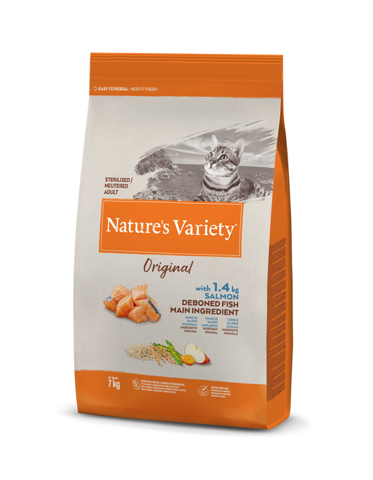 Nature's variety Original Sterilized Cat Sausas maistas sterilizuotoms katėms su lašiša 7 kg