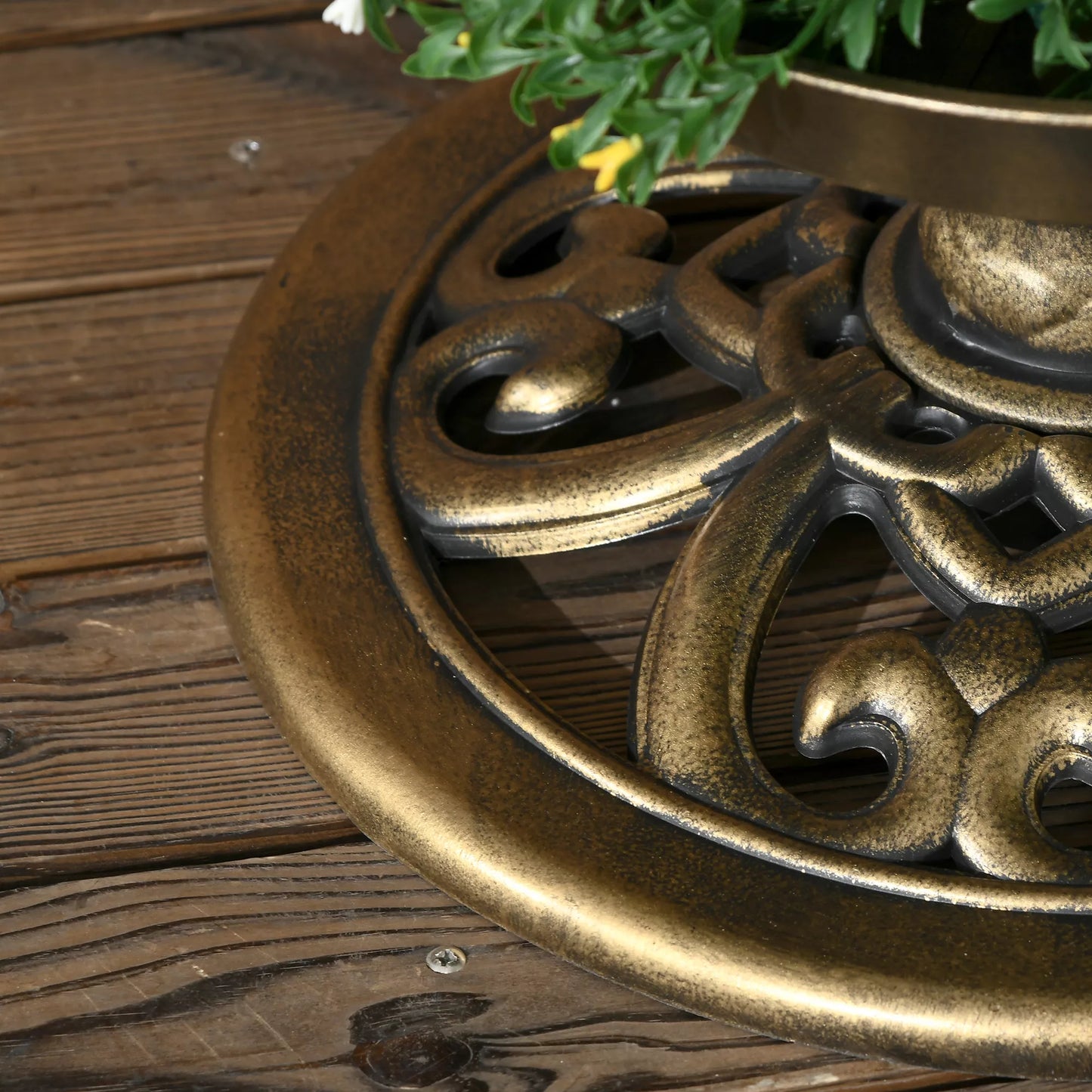 Paukščių girdykla Paukščių namelis Lesyklė, atspari oro sąlygoms, 2 dubenėliai, vintage dizainas, 50 x 50 x 110 cm, bronzos spalvos