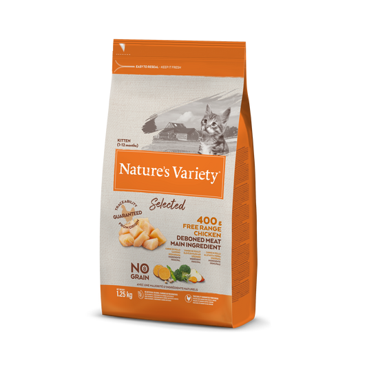 Nature's Variety Selected Kitten Sausas maistas kačiukams su vištiena 1,25 kg