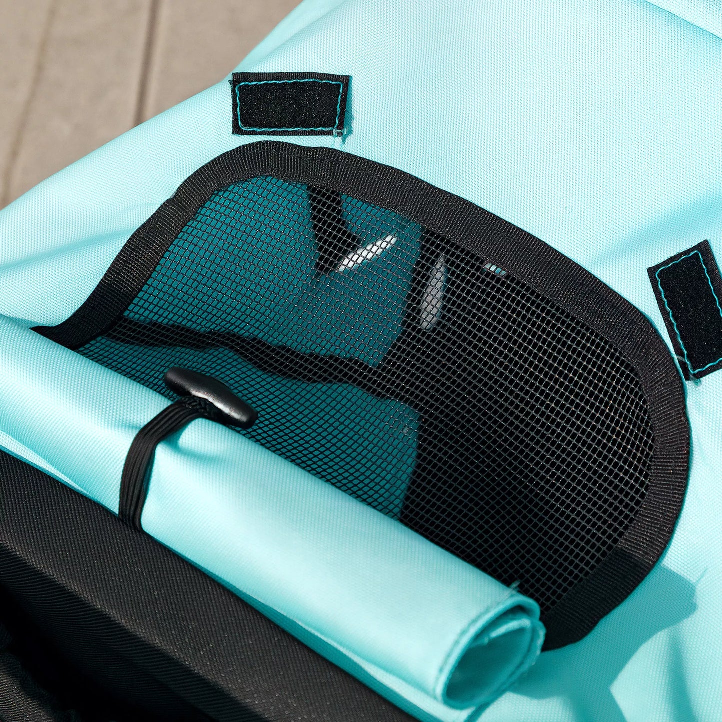 Šunų vežimėlis, naminių gyvūnėlių vežimėlis mažoms šunims ir katėms, su daiktų laikymo krepšeliu, vienu spragtelėjimu sulankstomas, turkio spalvos