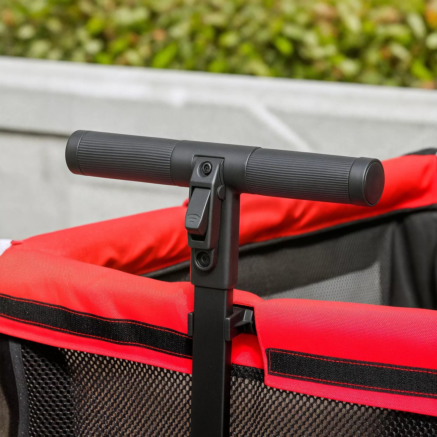 Sulankstomas šunų vežimėlis katėms ir šunims iki 30 kg, 110 x 65 x 102 cm, raudonas