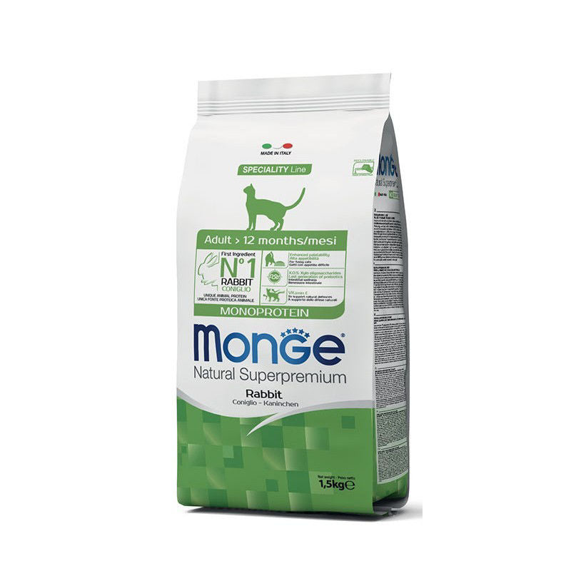 Monge Monoprotein Rabbit super premium kaķu barība ar truša gaļu 10 kg